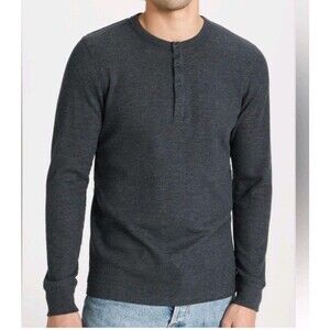 NWT Blue heather Rhone Waffle Henley Long Sleeve Men's Shirt XXL